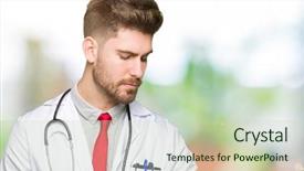  Presentation with medical - Amazing slide set having handsome doctor man wearing medical backdrop and a  colored foreground