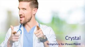  Presentation with facial pain medical man - Theme having handsome doctor man wearing medical background and a sky blue colored foreground