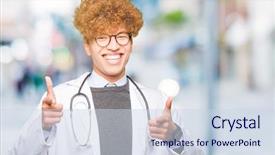  Presentation with coat horse cow camel sheepoffspring - PPT theme consisting of handsome doctor man wearing medical background and a  colored foreground