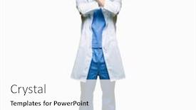  Presentation with medical sign - PPT layouts enhanced with handsome doctor man wearing medical uniform over isolated background rejection expression crossing arms doing negative sign angry face background and a white colored foreground
