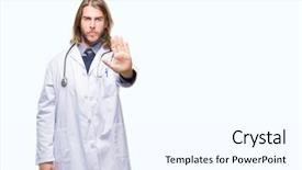  Presentation with special education young adult man - PPT theme enhanced with handsome doctor man with long background and a  colored foreground