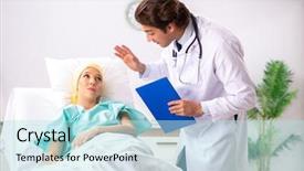  Presentation with doctor visiting family - Presentation theme featuring handsome doctor visiting female oncology background and a arctic colored foreground