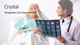  Presentation with doctor visiting family - Presentation consisting of handsome doctor visiting female oncology background and a sky blue colored foreground