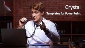  Presentation with night - PPT theme enhanced with handsome doctor working night time background and a tawny brown colored foreground