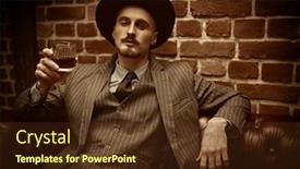  Presentation with rich man - Beautiful slide deck featuring handsome-drunk-man-sitting-relaxed backdrop and a tawny brown colored foreground