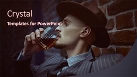  Presentation with rich man - Slide set featuring handsome-drunk-man-sitting-relaxed background and a wine colored foreground