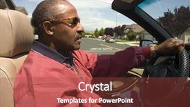  Presentation with elderly - PPT theme with handsome elderly african american man background and a tawny brown colored foreground