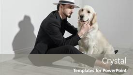  Presentation with black man fashion - Slides consisting of handsome-elegant-brunette-man background and a gray colored foreground