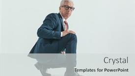  Presentation with knee - Theme consisting of handsome-elegant-man-with-grizzled background and a light gray colored foreground