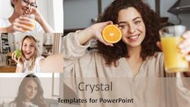  Presentation with handsome - Presentation theme enhanced with handsome-excited-young-man-dressed background and a coral colored foreground