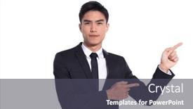  Presentation with man wear black suit - Presentation theme enhanced with handsome-fashion-model-elegant-man background and a dark gray colored foreground