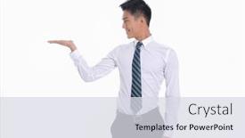  Presentation with welcome - Slides having handsome-fashion-model-elegant-man background and a sky blue colored foreground