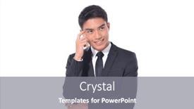  Presentation with man wear black suit - Slides featuring handsome-fashion-model-elegant-man background and a gray colored foreground