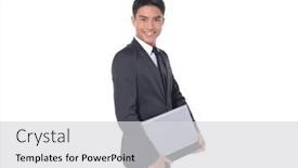  Presentation with man wear black suit - Theme consisting of handsome-fashion-model-elegant-man background and a light gray colored foreground