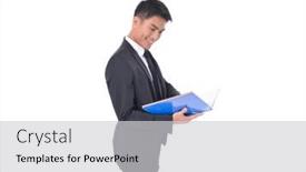  Presentation with man wear black suit - Slides enhanced with handsome-fashion-model-elegant-man background and a light gray colored foreground