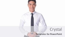  Presentation with tie - Theme with handsome-fashion-model-elegant-man background and a white colored foreground