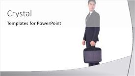  Presentation with man wear black suit - PPT theme featuring handsome-fashion-model-full-body background and a white colored foreground