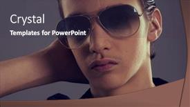  Presentation with old style - Beautiful presentation theme featuring handsome-fifteen-years-old-guy backdrop and a tawny brown colored foreground