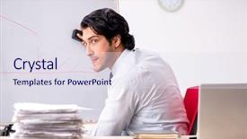  Presentation with finance financial business economy exchan - Audience pleasing presentation theme consisting of handsome financial speciaist in front backdrop and a  colored foreground