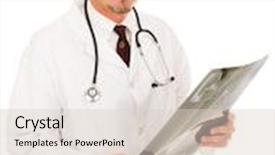  Presentation with mri - Beautiful slides featuring handsome friendly doctor holding x-ray or mri film isolated on white backdrop and a lemonade colored foreground