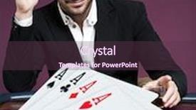  Presentation with betting - Audience pleasing PPT theme consisting of handsome gambler betting on four aces in foreground backdrop and a tawny brown colored foreground