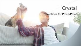  Presentation with tea tpes - Slides enhanced with handsome guy is drinking tea background and a  colored foreground