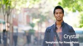  Presentation with village - Beautiful slides featuring the streets of greenwich backdrop and a ocean colored foreground