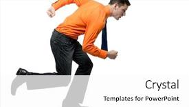  Presentation with blue orange - Presentation with handsome happy man in orange background and a  colored foreground