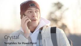  Presentation with outdoor activities - Presentation consisting of handsome-happy-young-man background and a light gray colored foreground