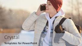  Presentation with outdoor activities - PPT layouts featuring handsome-happy-young-man background and a light blue colored foreground