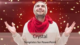  Presentation with red star - Slides featuring handsome-hipster-against-bright-star background and a coral colored foreground