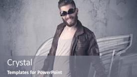  Presentation with graffiti - Cool new presentation theme with handsome-hipster-guy-with-beard backdrop and a gray colored foreground