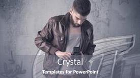  Presentation with graffiti - Colorful PPT theme enhanced with handsome-hipster-guy-with-beard backdrop and a gray colored foreground