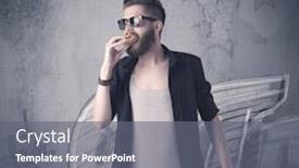  Presentation with graffiti - PPT theme featuring handsome-hipster-guy-with-beard background and a gray colored foreground