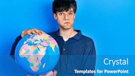  Presentation with holding on to a dream in a changing world - Slide deck featuring handsome-hipster-young-man-holding background and a teal colored foreground