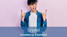  Presentation with vintage music - Slide deck enhanced with handsome-hipster-young-man-wearing background and a ocean colored foreground