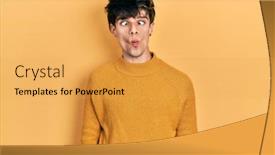  Presentation with young man wearing a hat - Slide deck with handsome-hipster-young-man-wearing background and a yellow colored foreground