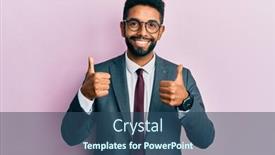  Presentation with business success - Amazing presentation design having handsome-hispanic-business-man backdrop and a ocean colored foreground