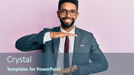  Presentation with beard - Audience pleasing presentation theme consisting of handsome-hispanic-business-man backdrop and a ocean colored foreground