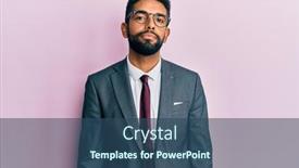  Presentation with simple business - Slide deck enhanced with handsome-hispanic-business-man background and a ocean colored foreground