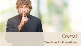  Presentation with catholic - PPT theme featuring handsome hispanic catholic priest man background and a cream colored foreground