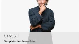  Presentation with catholic - Theme having handsome hispanic catholic priest man over isolated background looking confident at the camera with smile with crossed arms and hand raised on chin thinking positive background and a white colored foreground