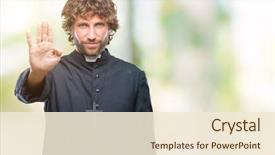  Presentation with palm sunday catholic - Audience pleasing slides consisting of handsome hispanic catholic priest man backdrop and a cream colored foreground