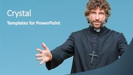  Presentation with catholic - Amazing theme having handsome hispanic catholic priest man backdrop and a light blue colored foreground