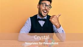  Presentation with poker chips - Amazing theme having handsome-hispanic-croupier-man-sitting backdrop and a coral colored foreground