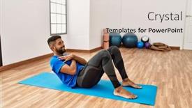  Presentation with exercise mat - Presentation theme enhanced with handsome-hispanic-man-doing-exercise background and a lemonade colored foreground