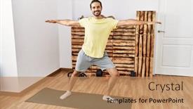  Presentation with warrior - Slide set with handsome-hispanic-man-doing-warrior background and a  colored foreground