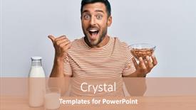  Presentation with almond milk - Colorful PPT layouts enhanced with handsome-hispanic-man-drinking-healthy backdrop and a coral colored foreground