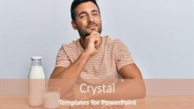  Presentation with almond milk - Cool new presentation with handsome-hispanic-man-drinking-healthy backdrop and a coral colored foreground