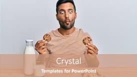  Presentation with chocolate milk - Slide deck featuring handsome-hispanic-man-drinking background and a coral colored foreground